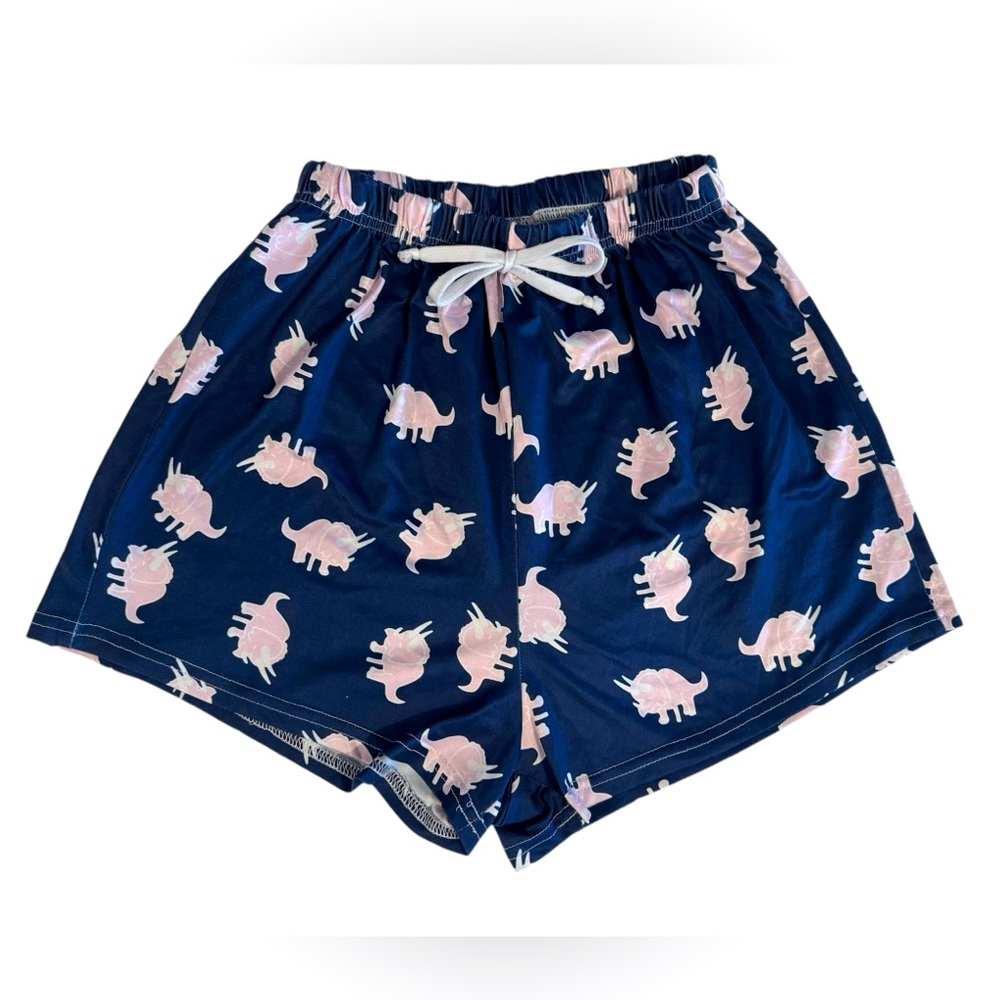 Junior’s SHEIN navy blue pajama shorts with pink rhinoceros print size S